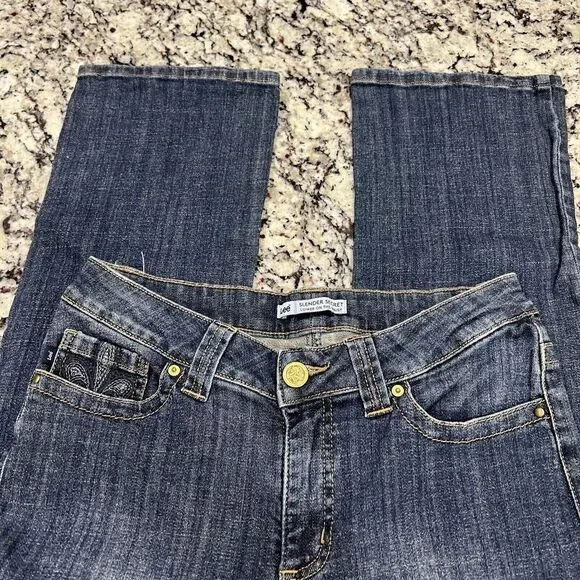 Lee Slender Secret Women's‎ Size 10 M Dark Blue Jeans Lower On The Waist - Picture 5 of 8
